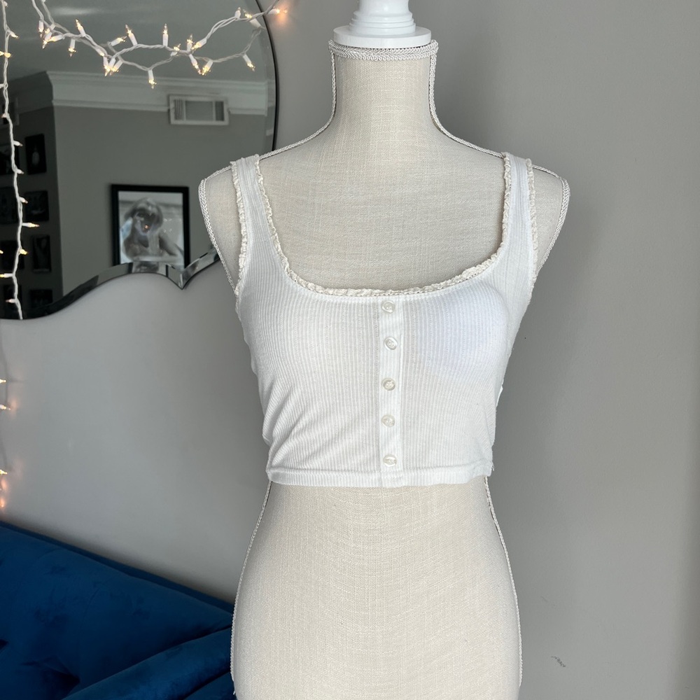 pacsun me to we white crop tank
